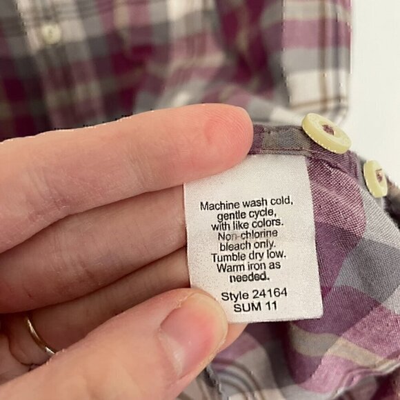 J. CREW Mens Madras Shirts Tailored Purple Gray Plaid Long Sleeve Button Down L - Picture 11 of 15
